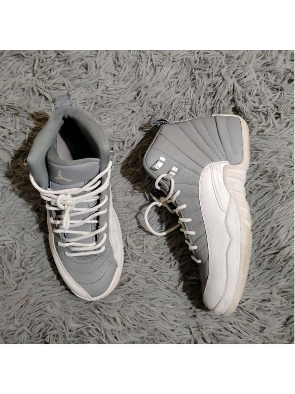Jordan Air Jordan 12 Unisex Kids 5.5Y Gray/White Sneakers 153265-015